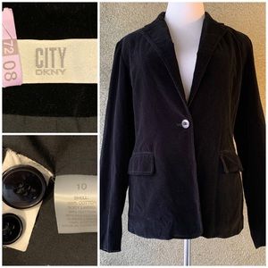 “DKNY City” Black Velveteen Jacket size M